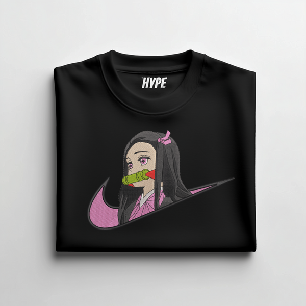 CUTE NEZUKO EMBROIDERED T-SHIRT