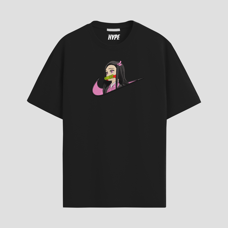 CUTE NEZUKO EMBROIDERED T-SHIRT